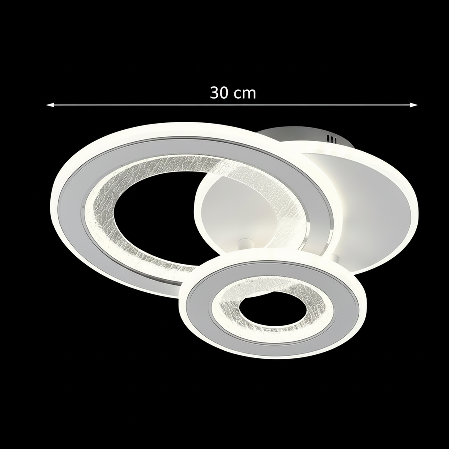 LED полилей 53W, 3 кръга, студена/топла/неутрална светлина, бели LED полилеи Заглавие по подразбиране Alessandro Design
