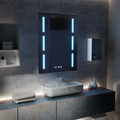 Огледало LED Touch Erich S86/60X80 Система за обезпотяване, часовник и температура 60x80 cm Огледала Korman S Заглавие по подразбиране Alessandro Design