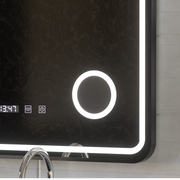 Ulrich LED сензорна система за размразяване на огледалото, часовник и температура 75x90 cm Черна рамка Матирана козметична лупа Огледала Korman S Заглавие по подразбиране Alessandro Design
