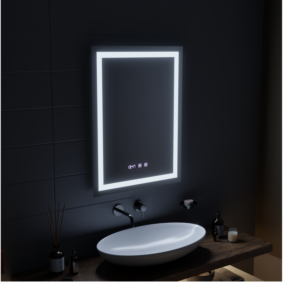 MODENA LED Touch Mirror Система против запотяване, часовник и температура 60x80 cm Korman S Огледала Заглавие по подразбиране Alessandro Design