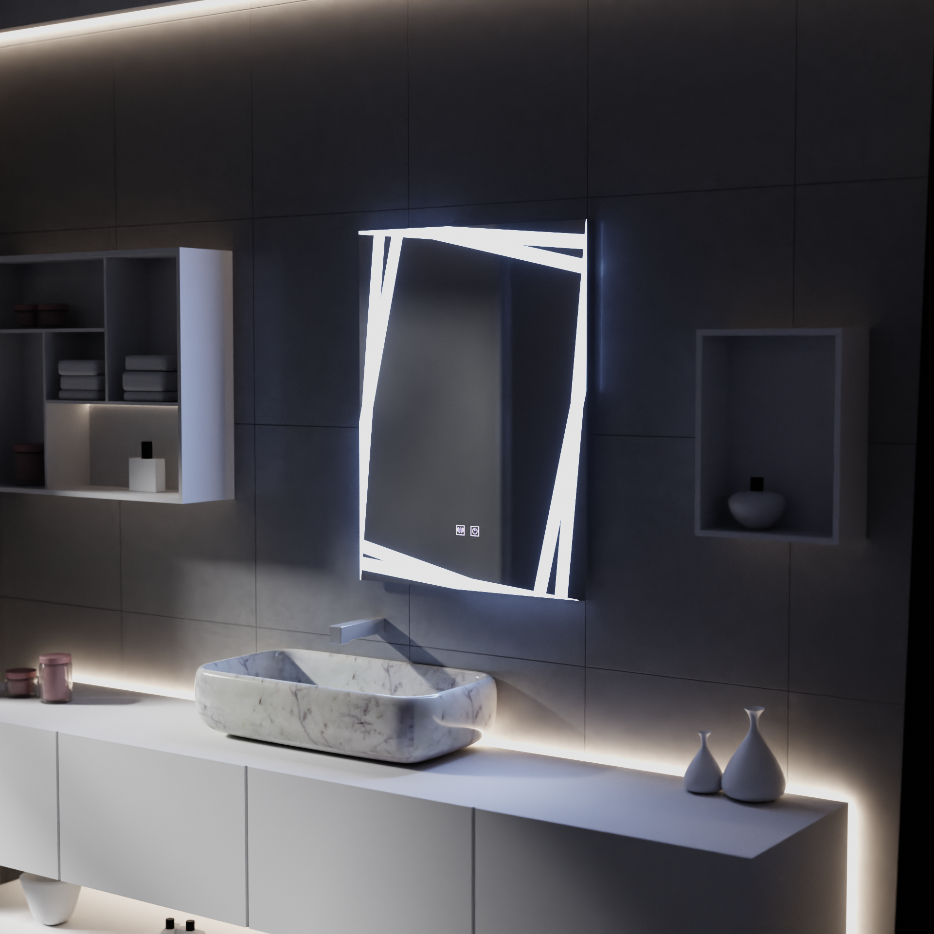 Огледало LED Touch Infinitum Demist System 60X80cm Огледала Korman E Заглавие по подразбиране Alessandro Design