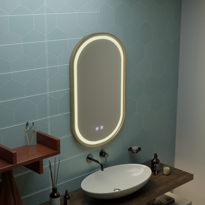 LED Touch Impora Mirror Demist System 50x80 cm Rose Gold Frame Mirrors Korman E Заглавие по подразбиране Alessandro Design