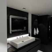 Правоъгълно LED огледало, 80x60 см, Harmonie MotionGlow Marcello, система за обезпотяване, термометър и часовник, козметична лупа, димируеми огледала Marcello Заглавие по подразбиране Alessandro Design
