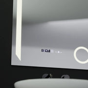 Правоъгълно LED огледало, 60x80 см, Precision MotionGlow Marcello, система за обезпотяване, часовник и термометър, козметична лупа, димируеми огледала Marcello Заглавие по подразбиране Alessandro Design