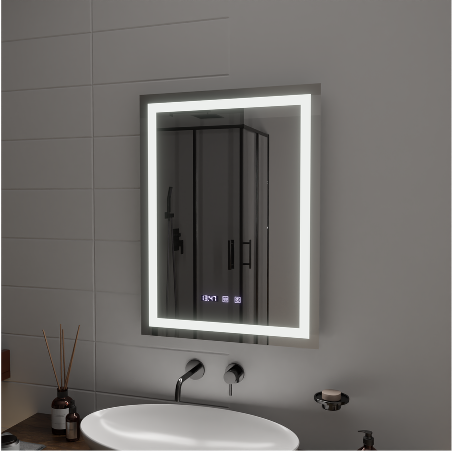 MODENA LED Touch Mirror Система против запотяване, часовник и температура 60x80 cm Korman S Огледала Заглавие по подразбиране Alessandro Design