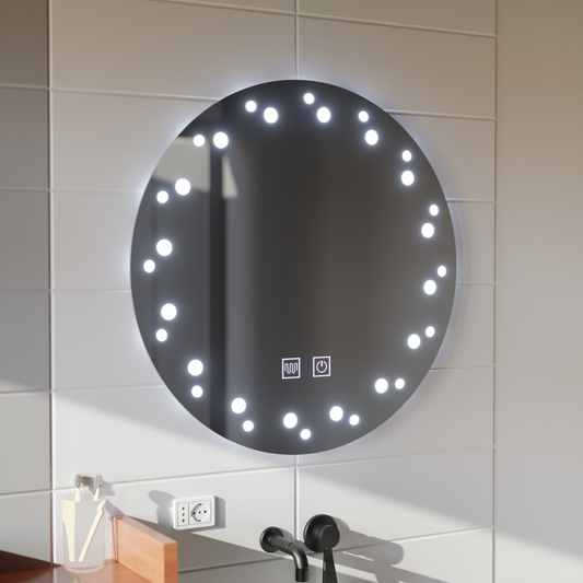 LED огледало Touch Ivory, система против запотяване, диаметър 60 см, студена светлина 6000K Korman Mirrors E Заглавие по подразбиране Alessandro Design