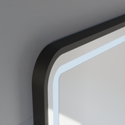 Огледало LED Touch LUCIDA Система за обезпотяване, часовник и температура 60x80 см рамка Черни матирани огледала Korman S Заглавие по подразбиране Alessandro Design