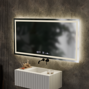 Правоъгълно LED огледало, 120x60 см, Verite MotionGlow Marcello, система за обезпотяване, часовник и термометър, димируеми огледала Marcello Заглавие по подразбиране Alessandro Design