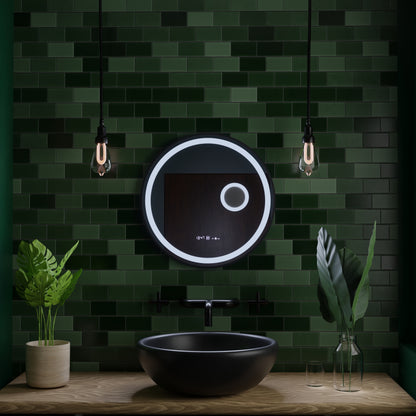 LED кръгло огледало, 11 W, 60 cm, Micah Marcello MotionGlow сензор, система против запотяване, часовник и термометър, козметична лупа, димируеми огледала Marcello Заглавие по подразбиране Alessandro Design