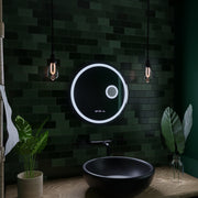 LED кръгло огледало, 11 W, 60 cm, Micah Marcello MotionGlow сензор, система против запотяване, часовник и термометър, козметична лупа, димируеми огледала Marcello Заглавие по подразбиране Alessandro Design
