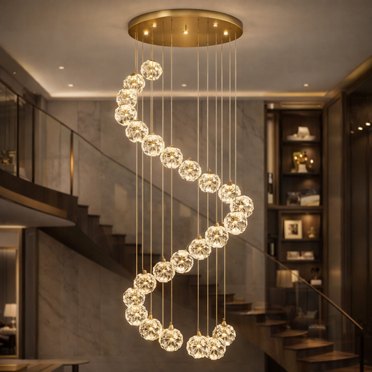 Crystal LED полилей KILKENNY Culmino, 144 W, неутрална светлина, диаметър 60 см, златни модерни полилеи Заглавие по подразбиране Alessandro Design