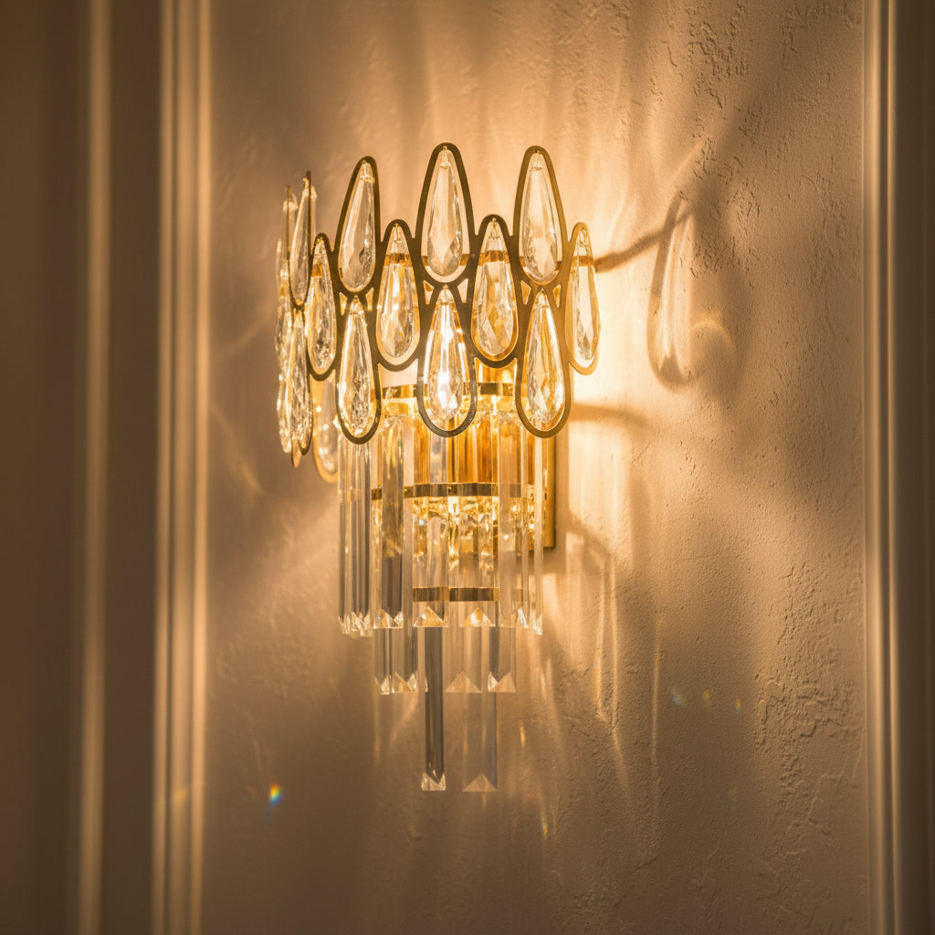 Cristal ALHAMBRA Аплик 2x E14, 35x15cm, Златни Вътрешни аплики Заглавие по подразбиране Alessandro Design