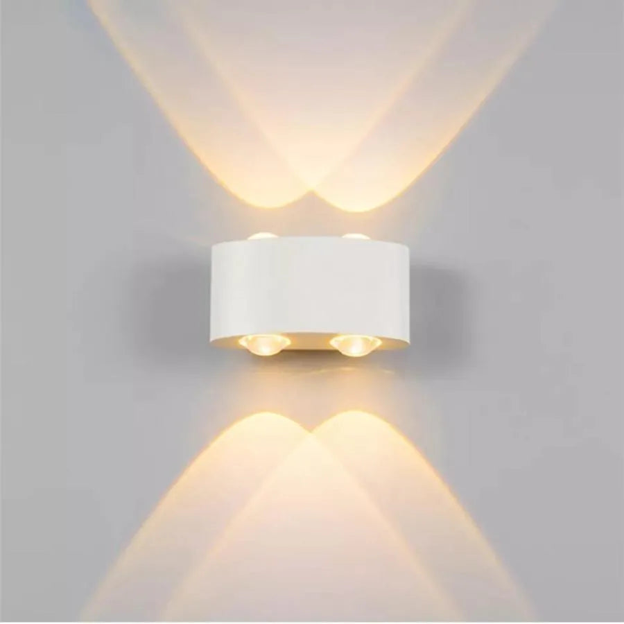 Fantas Външна и вътрешна LED стенна лампа, 4 източника x 1W, IP65, металик, бяла, 3000K Външни стенни лампи Заглавие по подразбиране Alessandro Design