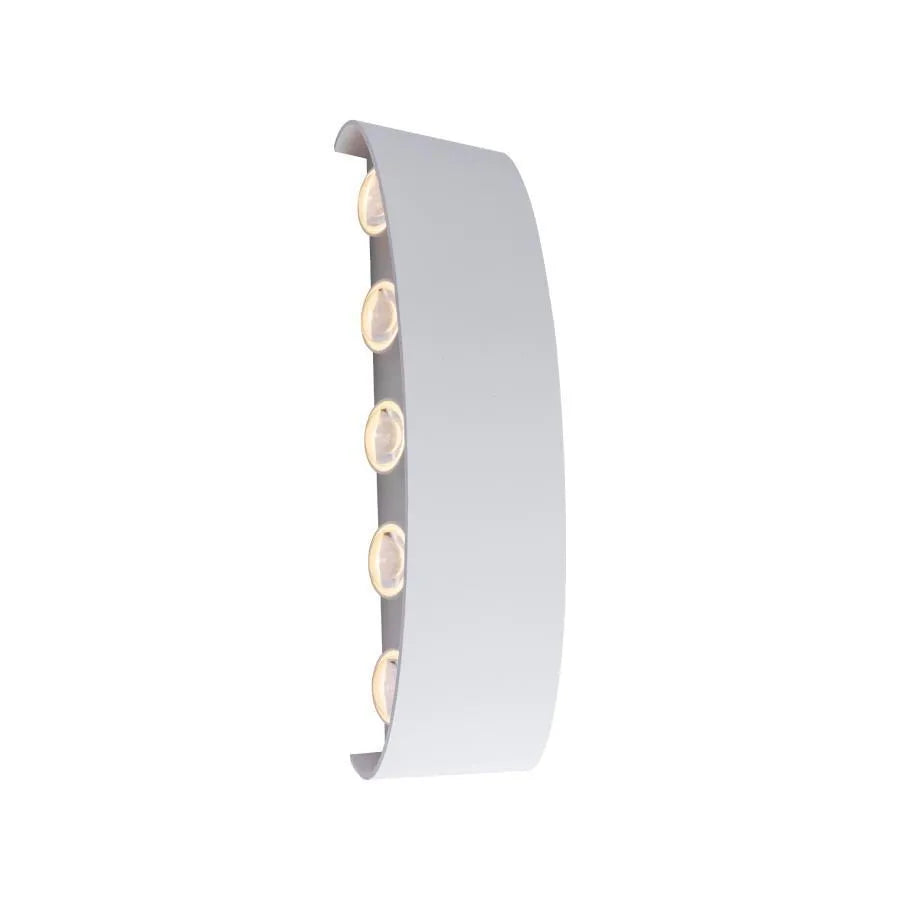 Fantas LED стенна лампа за вътрешна/външна употреба, 10 източника x 1W, IP65, бяла, 3000K