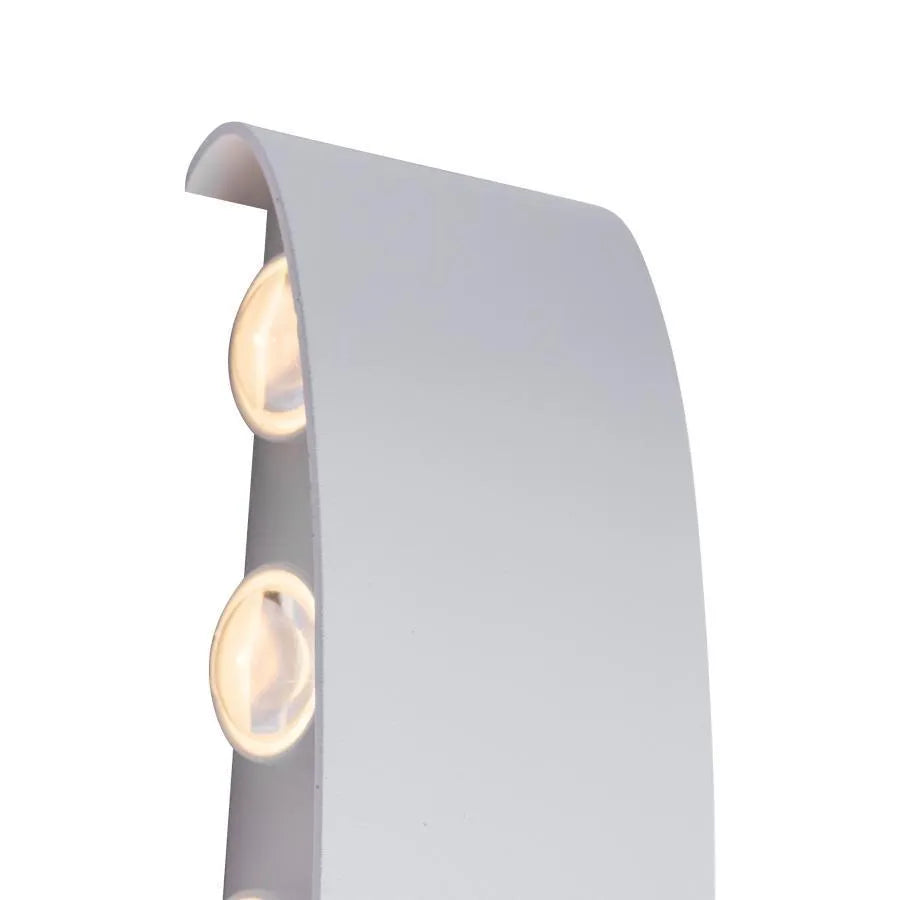 Fantas LED стенна лампа за вътрешна/външна употреба, 10 източника x 1W, IP65, бяла, 3000K