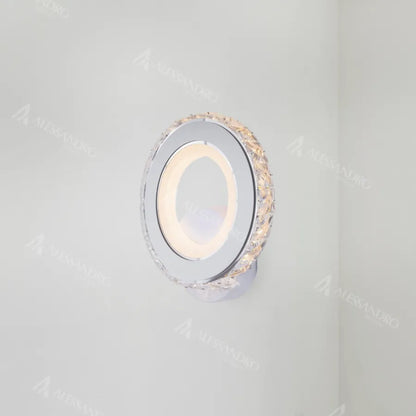 Borandis LED стенна лампа 16W, бяла с хром, акрил и кристал, студена/топла/неутрална светлина Вътрешни стенни лампи Заглавие по подразбиране Alessandro Design