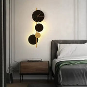 Bryson LED стенна лампа 18W Черно злато Вграден часовник Външни стенни лампи Заглавие по подразбиране Alessandro Design