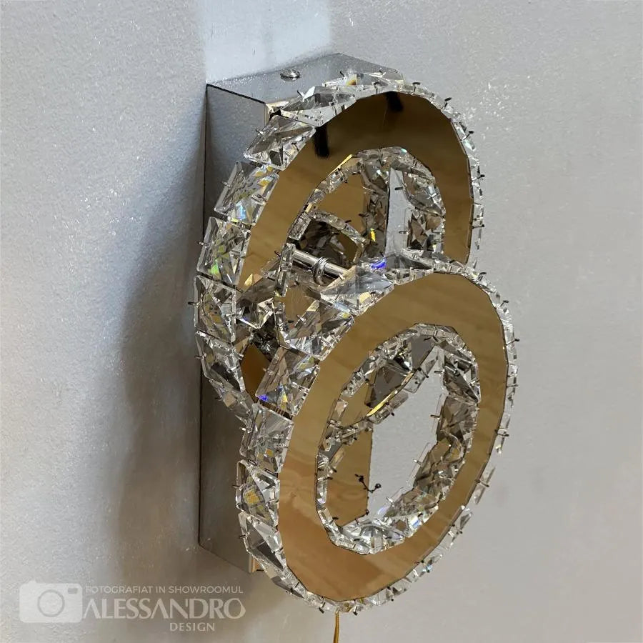Кристален LED полилей JEFFERSON 32W, 2 кръга, студена/топла/неутрална светлина, лъскав хром Кристални LED полилеи Заглавие по подразбиране Alessandro Design