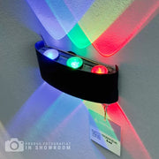 Fantas RGB вътрешна/външна LED стенна лампа, 6 източника x 1W, IP65, черна, 3000K