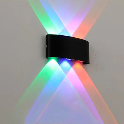 Fantas RGB вътрешна/външна LED стенна лампа, 6 източника x 1W, IP65, черна, 3000K