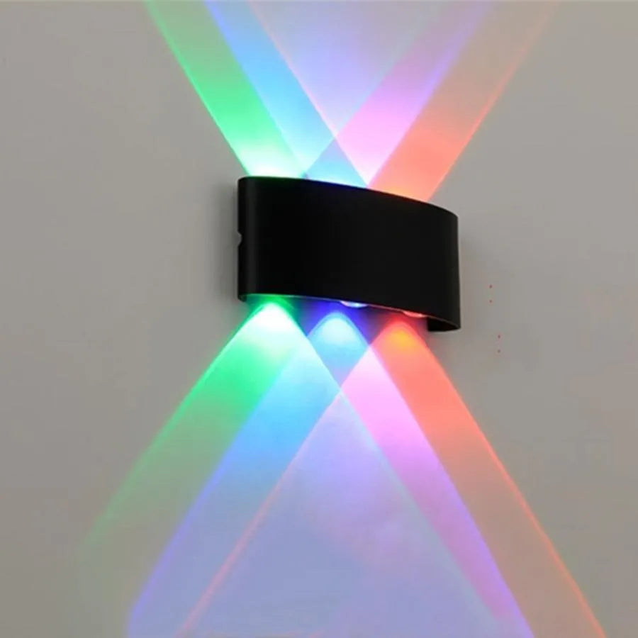 Fantas RGB вътрешна/външна LED стенна лампа, 6 източника x 1W, IP65, черна, 3000K
