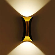 Външна LED стенна лампа Pauline 2, 10W, 20x10, 3000K, метал, черно и златно Външни стенни лампи Default Title Alessandro Design