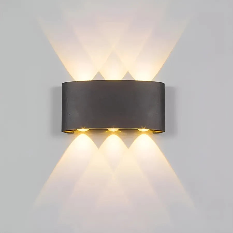 Fantas Външна и вътрешна LED стенна лампа, 6 източника x 1W, IP65, металик, черен, 3000K Външни стенни лампи Заглавие по подразбиране Alessandro Design