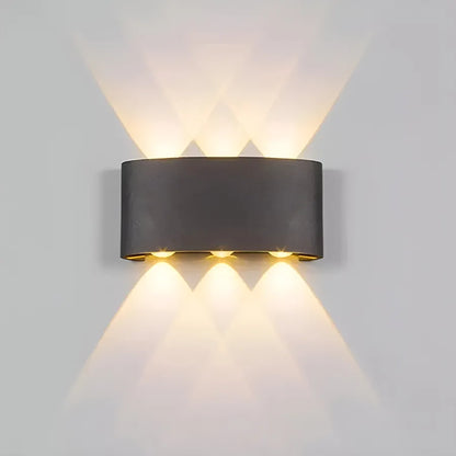 Fantas Външна и вътрешна LED стенна лампа, 6 източника x 1W, IP65, металик, черен, 3000K Външни стенни лампи Заглавие по подразбиране Alessandro Design