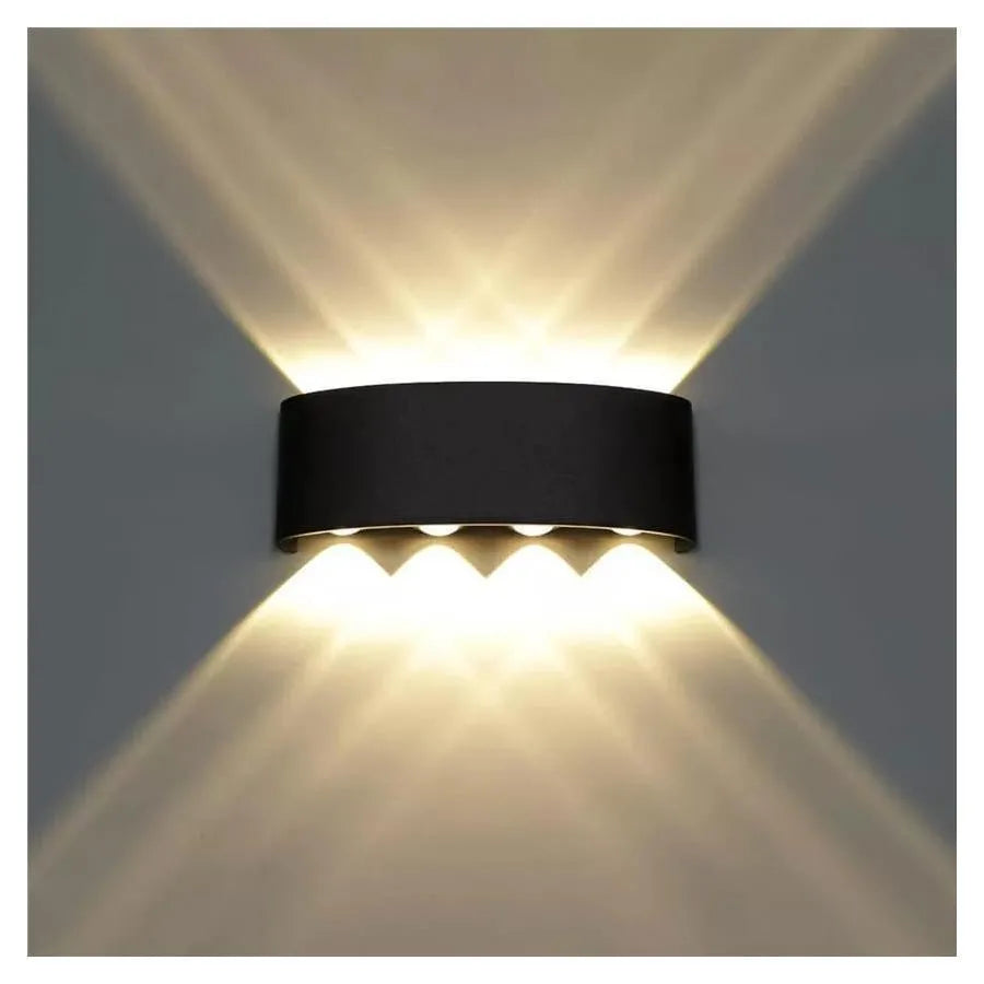 Fantas Външна и вътрешна LED стенна лампа, 8 източника x 1W, IP65, металик, черен, 3000K Външни стенни лампи Заглавие по подразбиране Alessandro Design