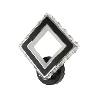 TERRANO LED стенна лампа с кристали, квадратна, 24W, студена/топла/неутрална светлина, черна и вътрешна стенна лампа от неръждаема стомана Заглавие по подразбиране Alessandro Design
