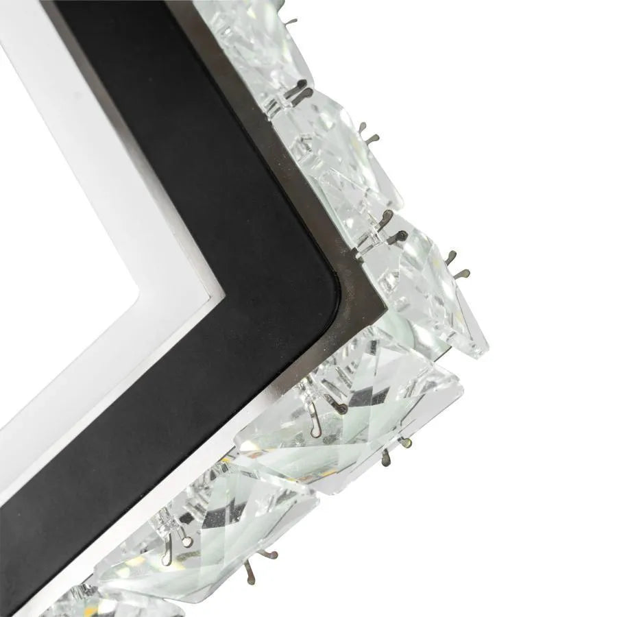 TERRANO LED стенна лампа с кристали, квадратна, 24W, студена/топла/неутрална светлина, черна и вътрешна стенна лампа от неръждаема стомана Заглавие по подразбиране Alessandro Design