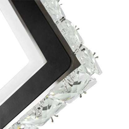 TERRANO LED стенна лампа с кристали, квадратна, 24W, студена/топла/неутрална светлина, черна и вътрешна стенна лампа от неръждаема стомана Заглавие по подразбиране Alessandro Design