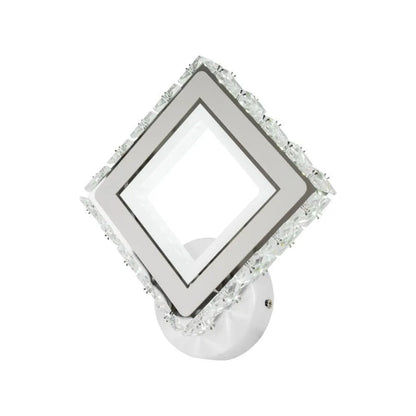 TERRANO LED стенна лампа с кристали, квадратна, 24W, студена/топла/неутрална светлина, бели и вътрешни стенни лампи от неръждаема стомана Заглавие по подразбиране Alessandro Design