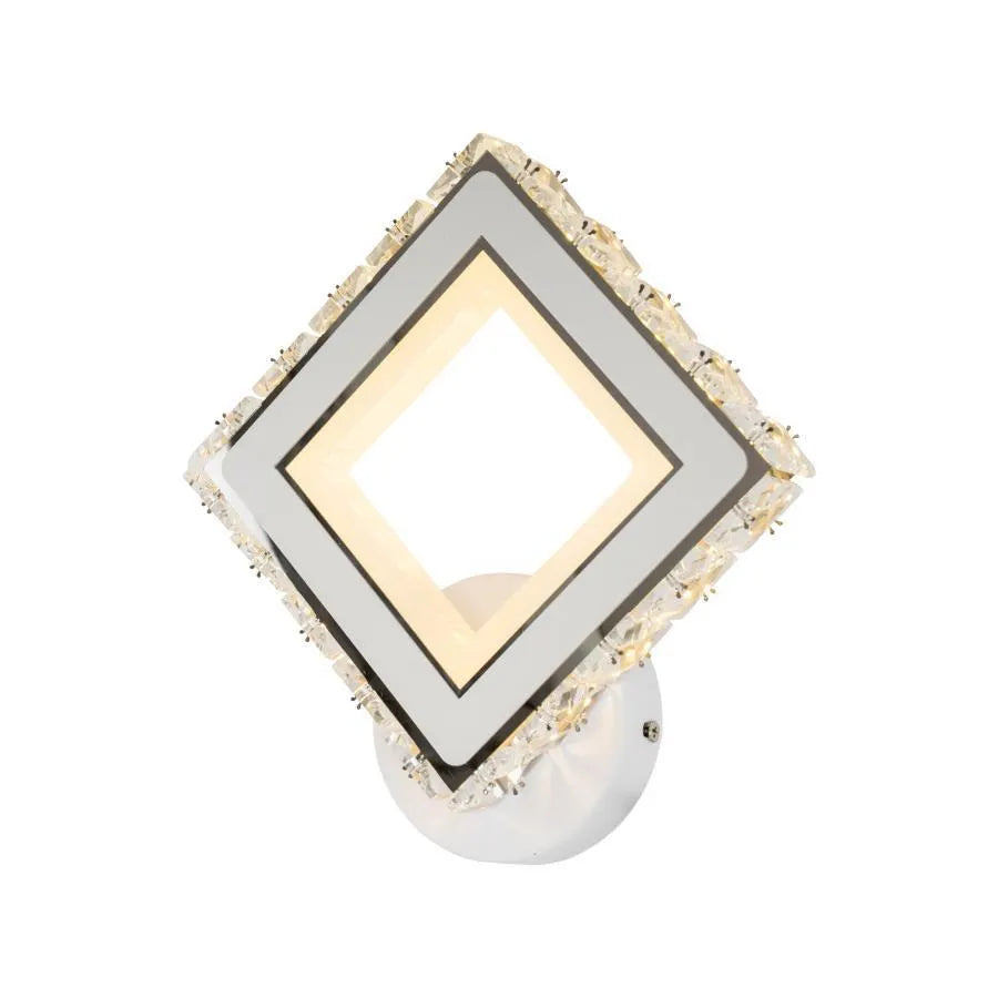 TERRANO LED стенна лампа с кристали, квадратна, 24W, студена/топла/неутрална светлина, бели и вътрешни стенни лампи от неръждаема стомана Заглавие по подразбиране Alessandro Design