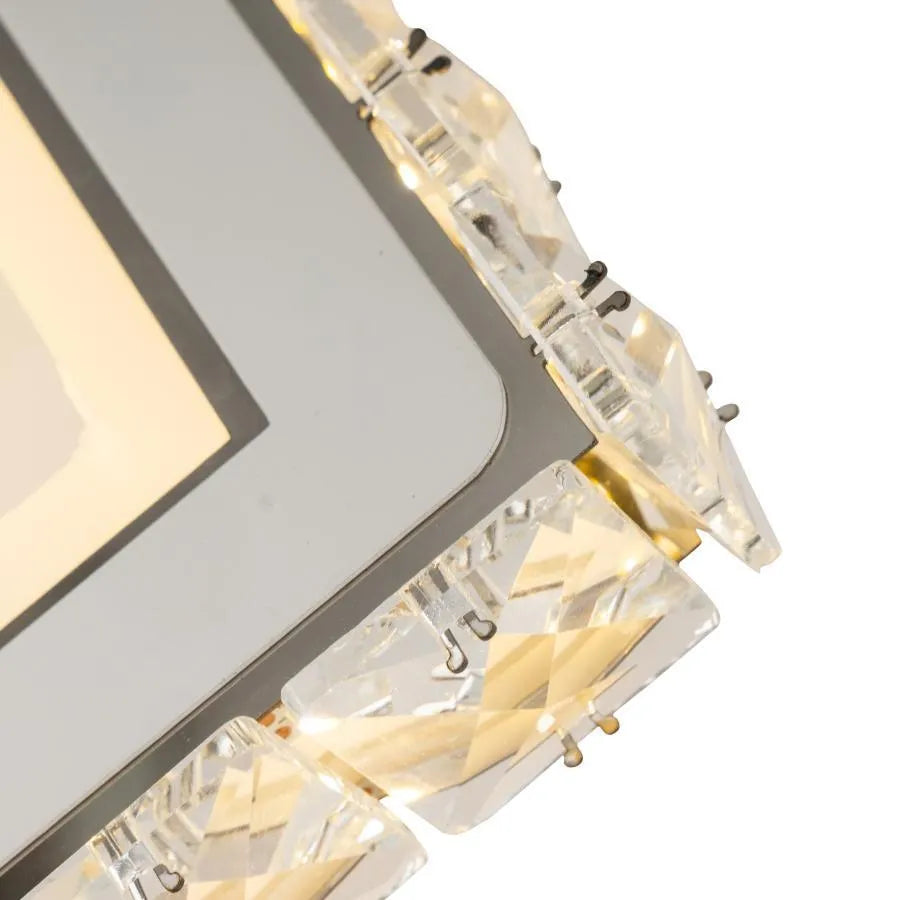 TERRANO LED стенна лампа с кристали, квадратна, 24W, студена/топла/неутрална светлина, бели и вътрешни стенни лампи от неръждаема стомана Заглавие по подразбиране Alessandro Design