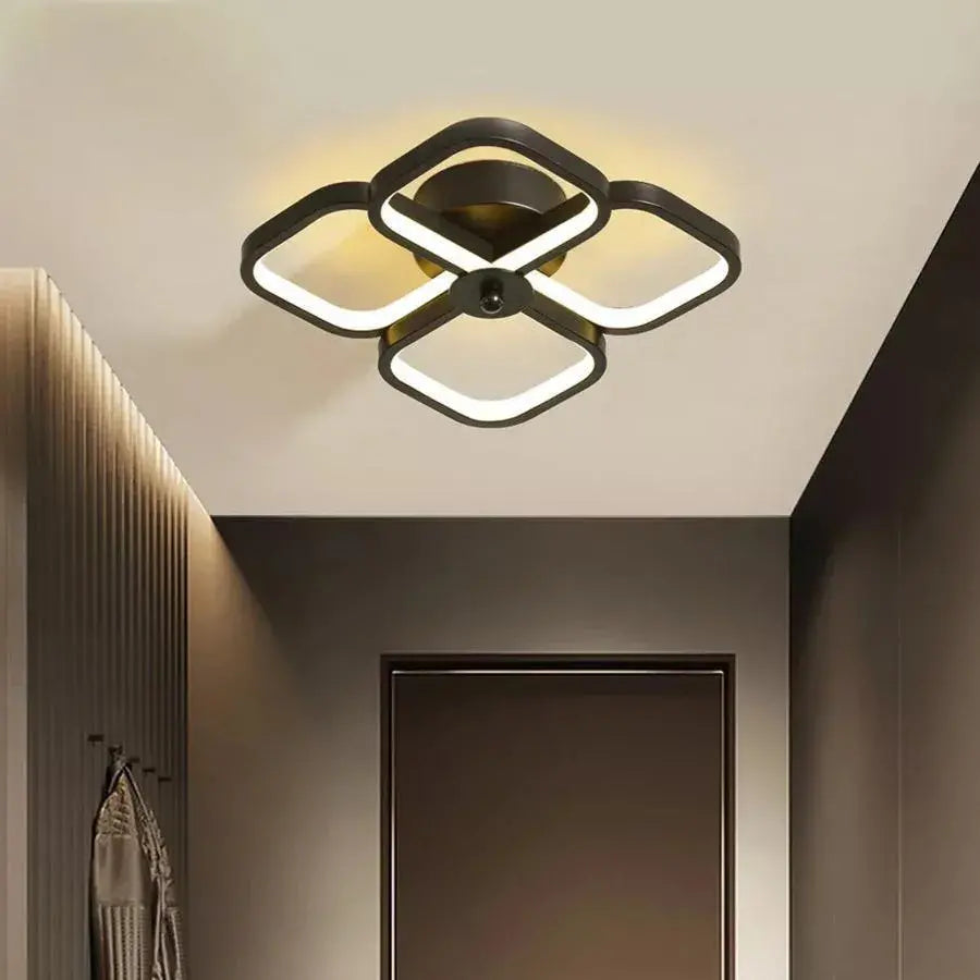 LED полилей VERTEX Tesser 34W, 4 квадрата, студена/топла/неутрална светлина, черни LED полилеи Заглавие по подразбиране Alessandro Design