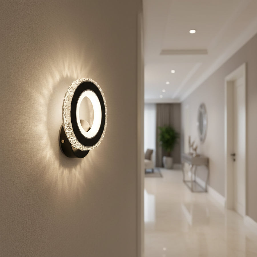 NOVA Rotonda LED стенна лампа, 16W, черна и неръждаема стомана, топла/студена/неутрална светлина Вътрешни стенни лампи Заглавие по подразбиране Alessandro Design