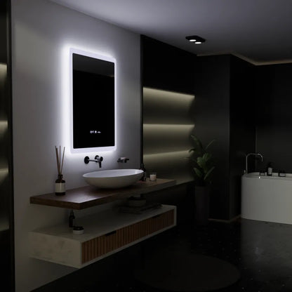 Правоъгълно LED огледало, 60x80cm, сензор ELANCEE MotionGlow Marcello, система за обезпотяване, часовник и термометър, димируеми огледала Marcello Заглавие по подразбиране Alessandro Design