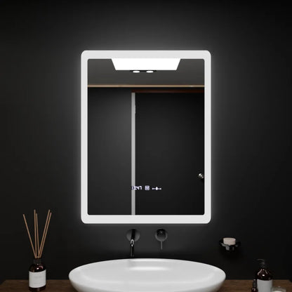 Правоъгълно LED огледало, 60x80cm, сензор ELANCEE MotionGlow Marcello, система за обезпотяване, часовник и термометър, димируеми огледала Marcello Заглавие по подразбиране Alessandro Design