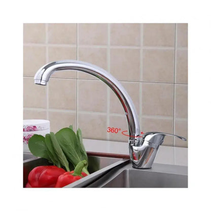 Гланциран хромиран кухненски кран LB00C, въртящ се кран Swan, керамичен патрон, пълен комплект с връзки и система за фиксиране Кухненски кранове Заглавие по подразбиране Alessandro Design