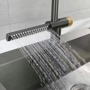 Кухненски кран с изтеглящ се сив душ от неръждаема стомана с функция водопад YB1500N Кухненски кранове Заглавие по подразбиране Alessandro Design