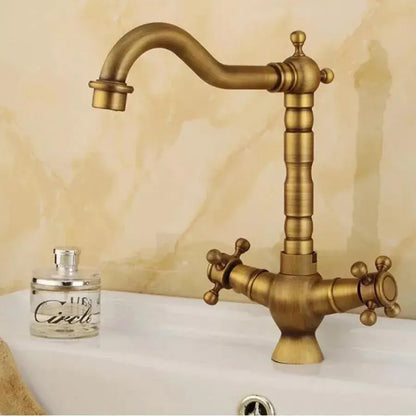 Кран за мивка, санитарен месинг, антично злато, OD01/D кранове за баня Заглавие по подразбиране Alessandro Design