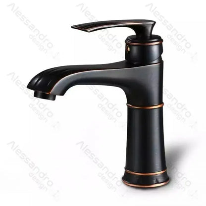 Смесител за мивка, метал, черен, OD01/B Смесители за баня Заглавие по подразбиране Alessandro Design