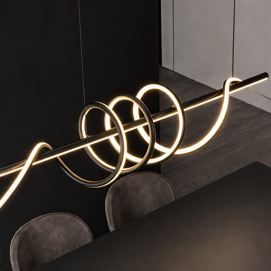 Окачен LED полилей с дистанционно управление RIBBON 64W, линейна, студена/топла/неутрална светлина, димируем, черен, регулируема по височина LED полилеи с дистанционно управление Заглавие по подразбиране Alessandro Design