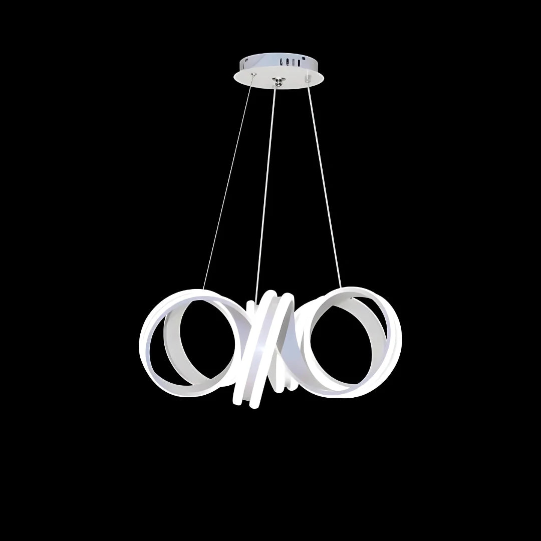 Окачен LED полилей с дистанционно управление INFINITY TWIST 180W, вълнообразна, студена/топла/неутрална светлина, димируем, бял, регулируема по височина Модерни полилеи Заглавие по подразбиране Alessandro Design