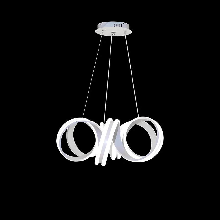 Окачен LED полилей с дистанционно управление INFINITY TWIST 180W, вълнообразна, студена/топла/неутрална светлина, димируем, бял, регулируема по височина Модерни полилеи Заглавие по подразбиране Alessandro Design