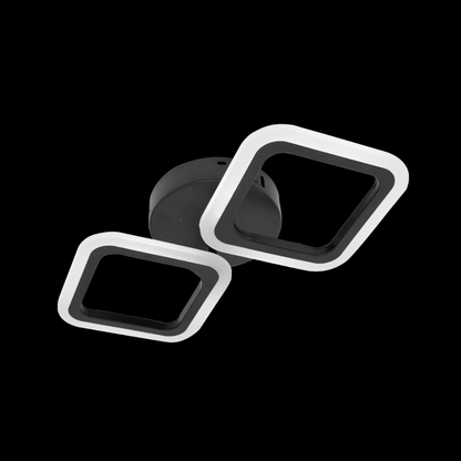 LED полилей PULSARIS 27W, 2 квадрата, студена/топла/неутрална светлина, черни LED полилеи Заглавие по подразбиране Alessandro Design