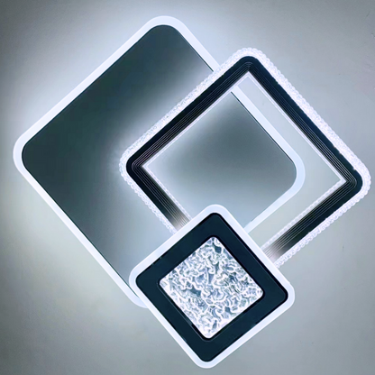 LED полилей NYXORA 51W, 3 квадрата, студена/топла/неутрална светлина, бели LED полилеи Заглавие по подразбиране Alessandro Design