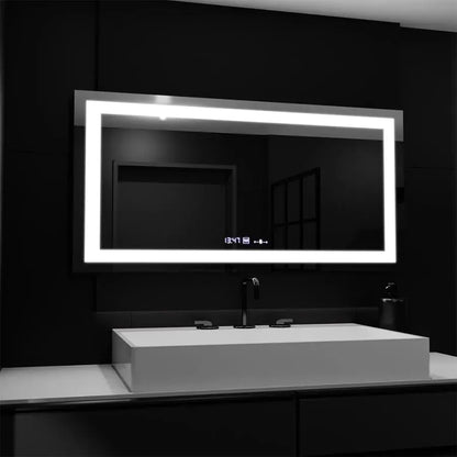 Правоъгълно LED огледало, 160x80 см, Verite MotionGlow Marcello, система за обезпотяване, часовник и термометър, димируеми огледала Marcello Заглавие по подразбиране Alessandro Design
