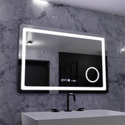 Правоъгълно LED огледало, 90x60 см, Souverain MotionGlow Marcello, система за обезпотяване, часовник и термометър, козметична лупа, димируеми огледала Marcello Заглавие по подразбиране Alessandro Design